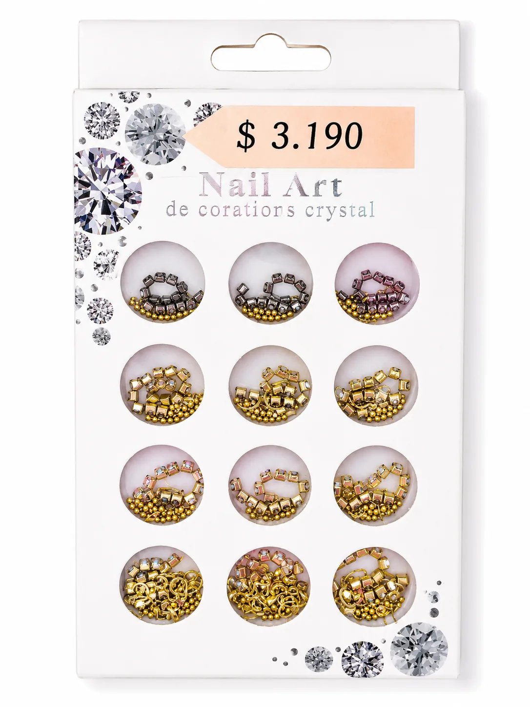 Set de Decoraciones Doradas para Uñas