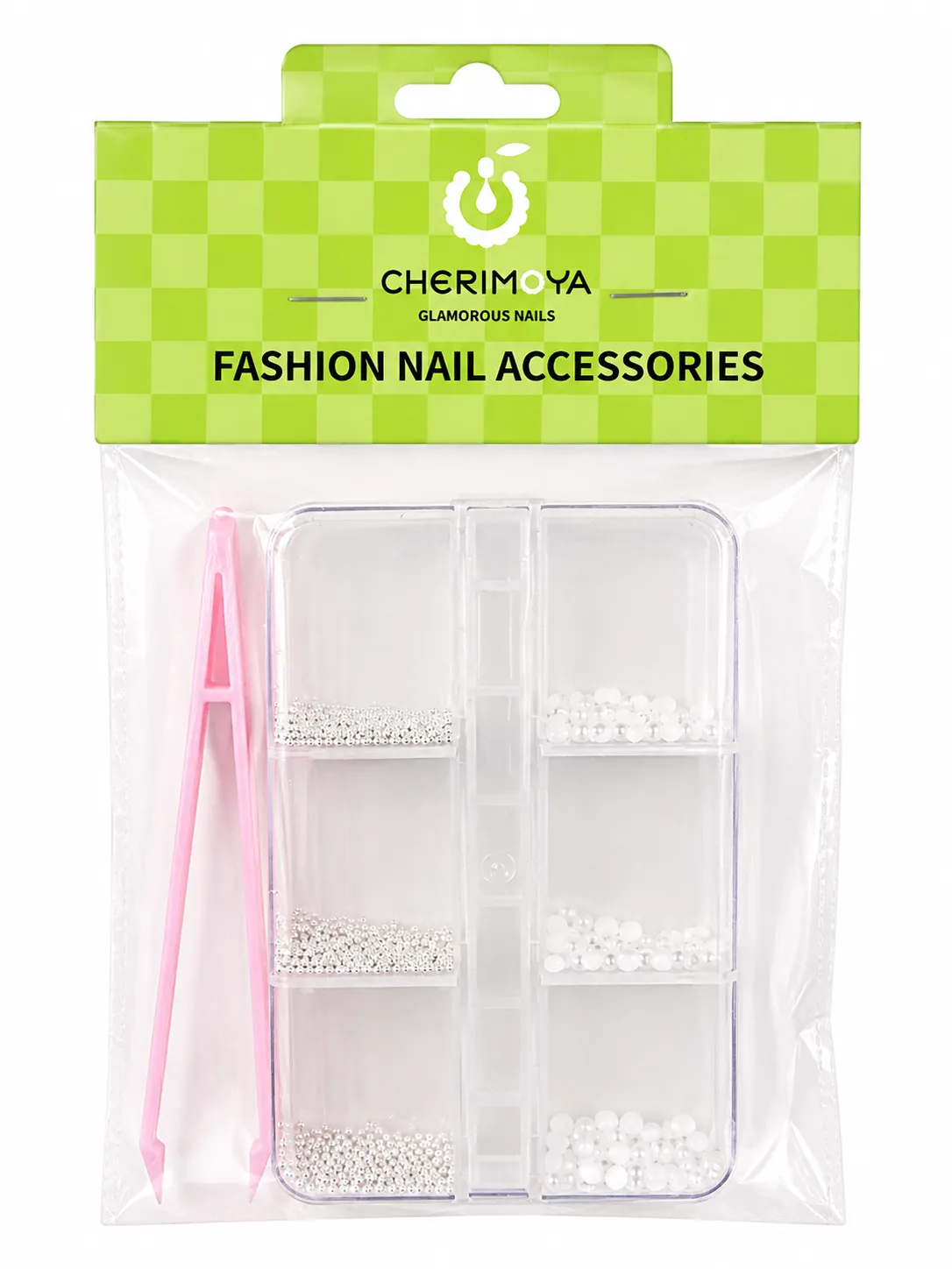Set de Perlas para Uñas con Pinza