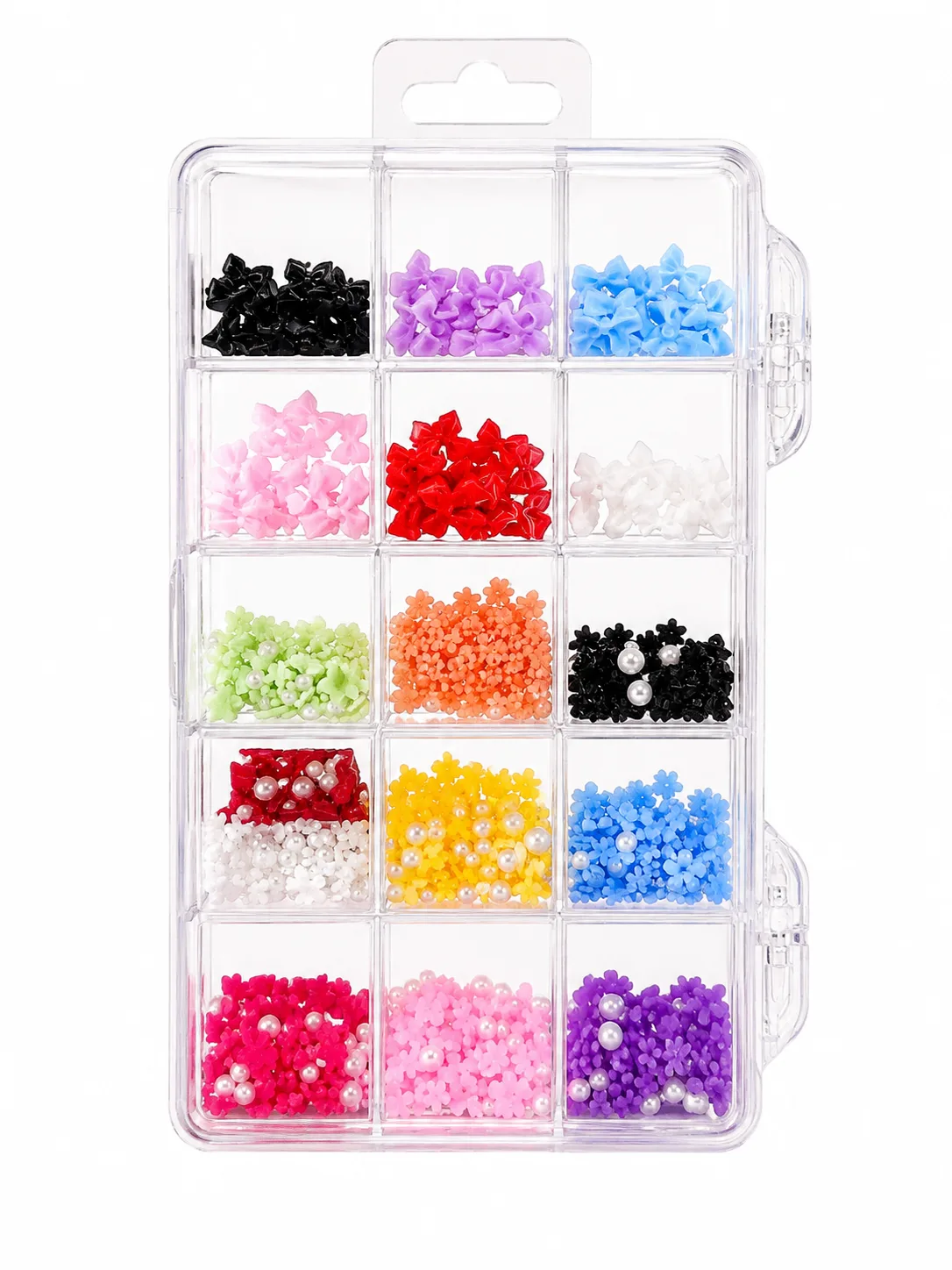 Set de Accesorios para Uñas – Flores, Lazos y Perlas de Colores
