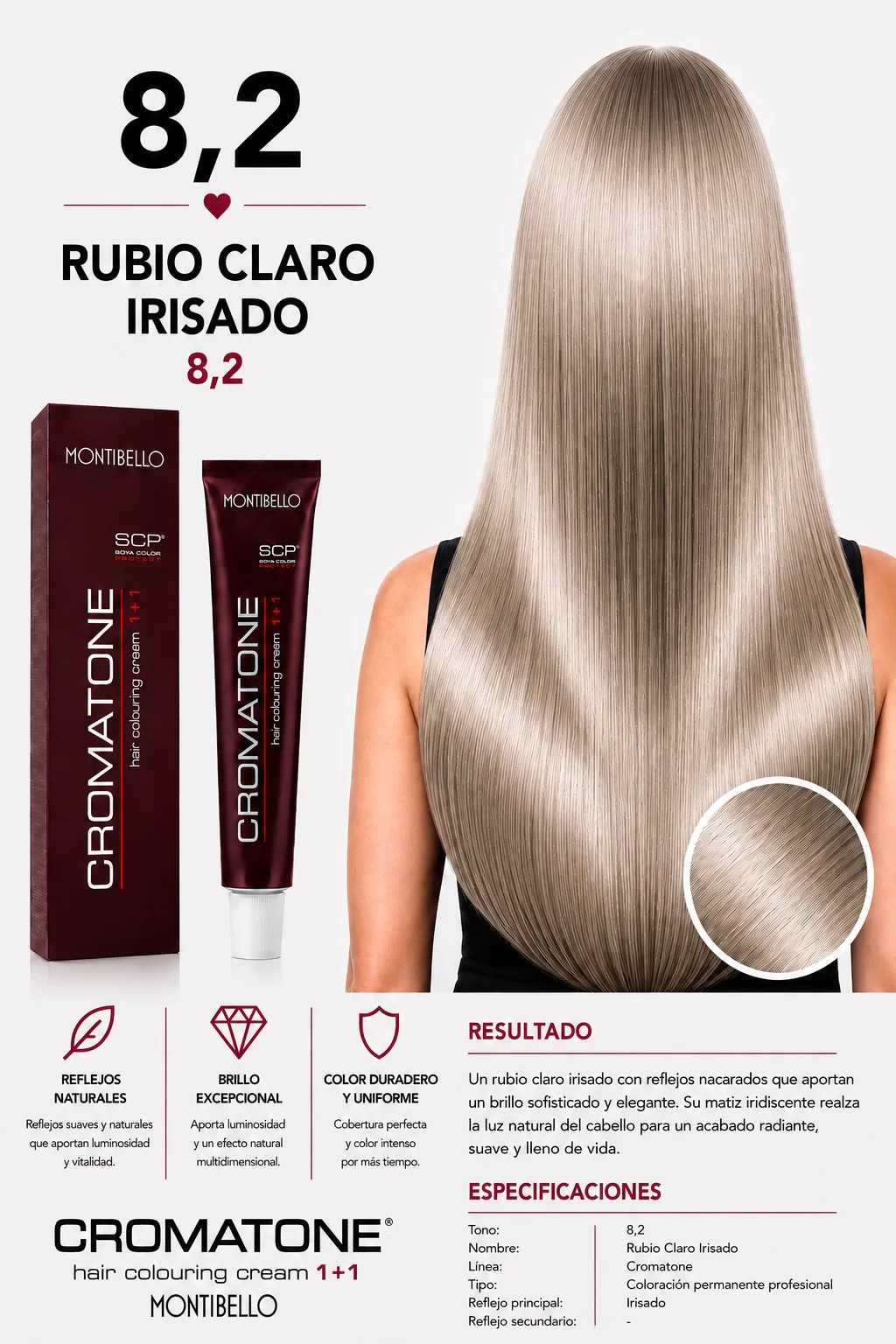 Cromatone Montibello 8.2 Rubio Claro Irisado