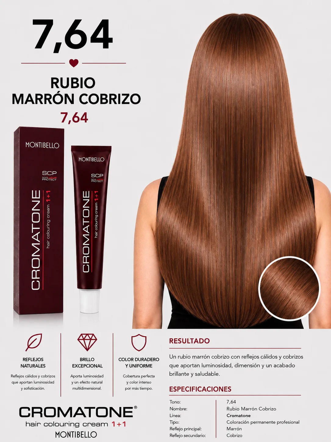 Cromatone Montibello 7.64 Rubio Marrón Cobrizo