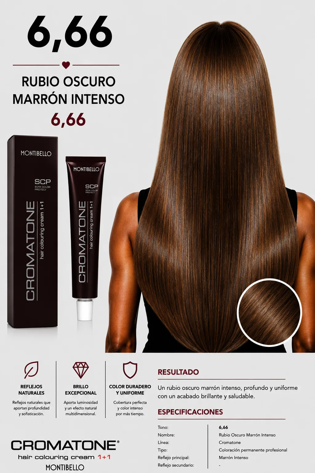 Cromatone Montibello 6,66 Rubio Oscuro Marrón Intenso