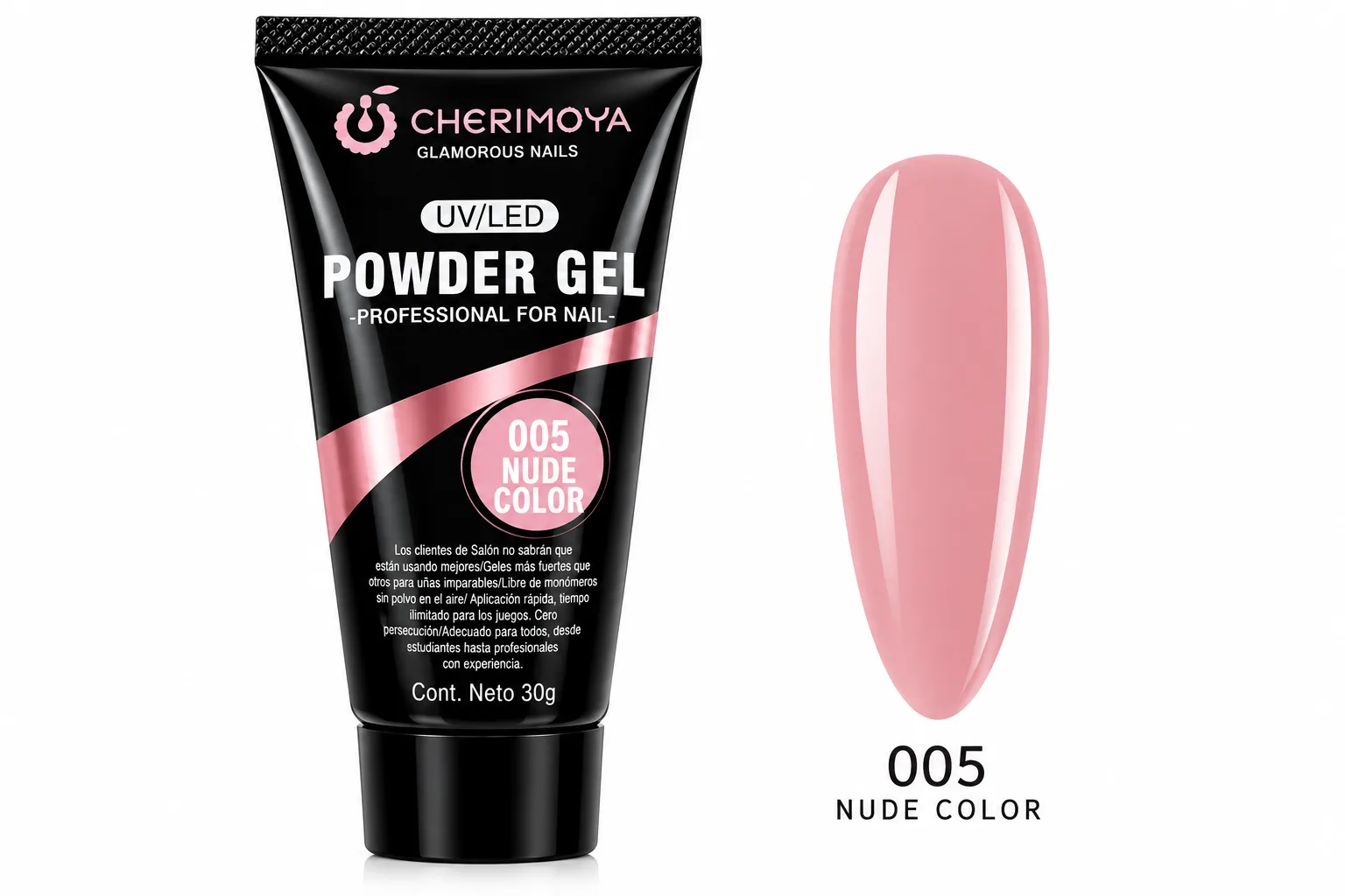Cherimoya Powder Gel UV/LED 005 Nude Color 30 g – Gel Constructor para Uñas