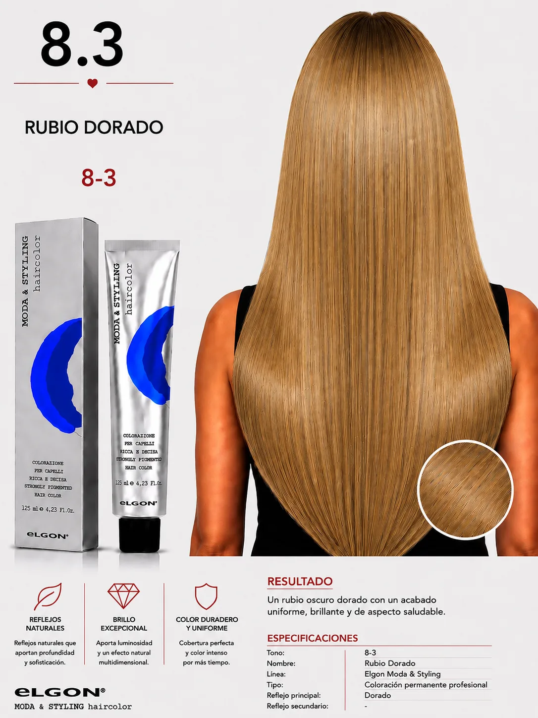 Tinte Elgon Moda & Styling 8.3 Rubio Dorado