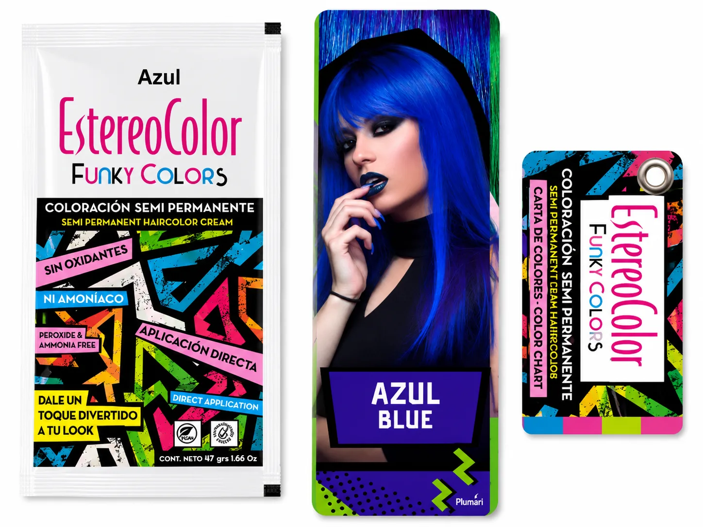 💙 EstereoColor Funky Colors Azul – Coloración Semipermanente 47 g