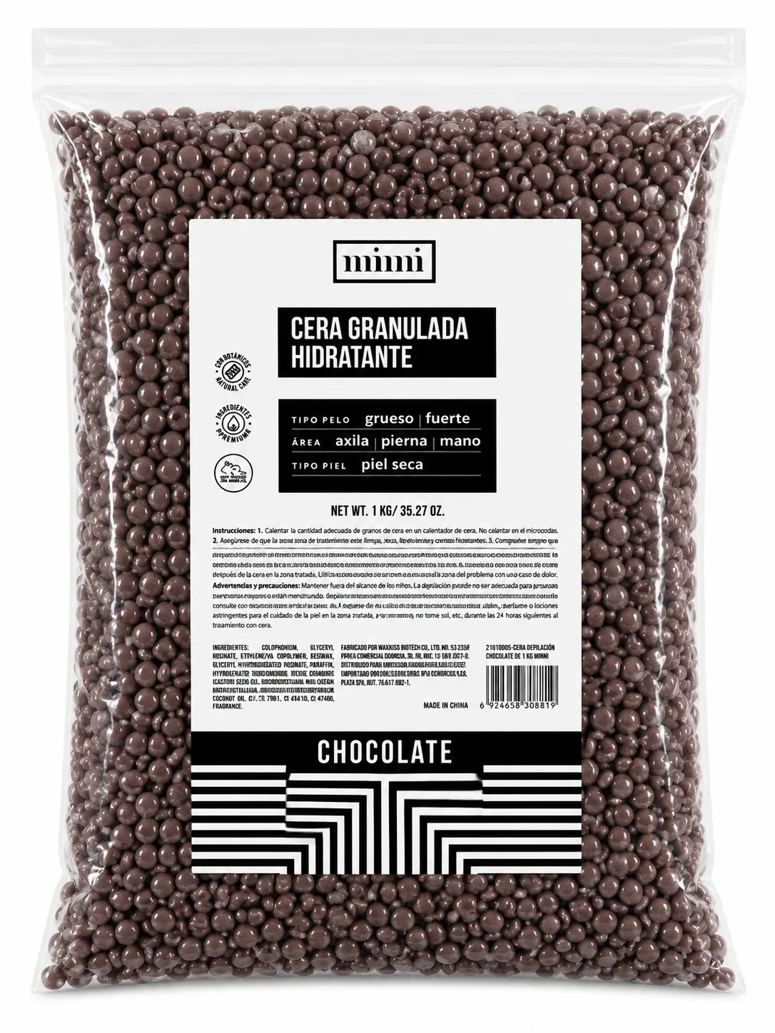 🍫 Cera Granulada Hidratante Chocolate 1 kg – Depilación Profesional