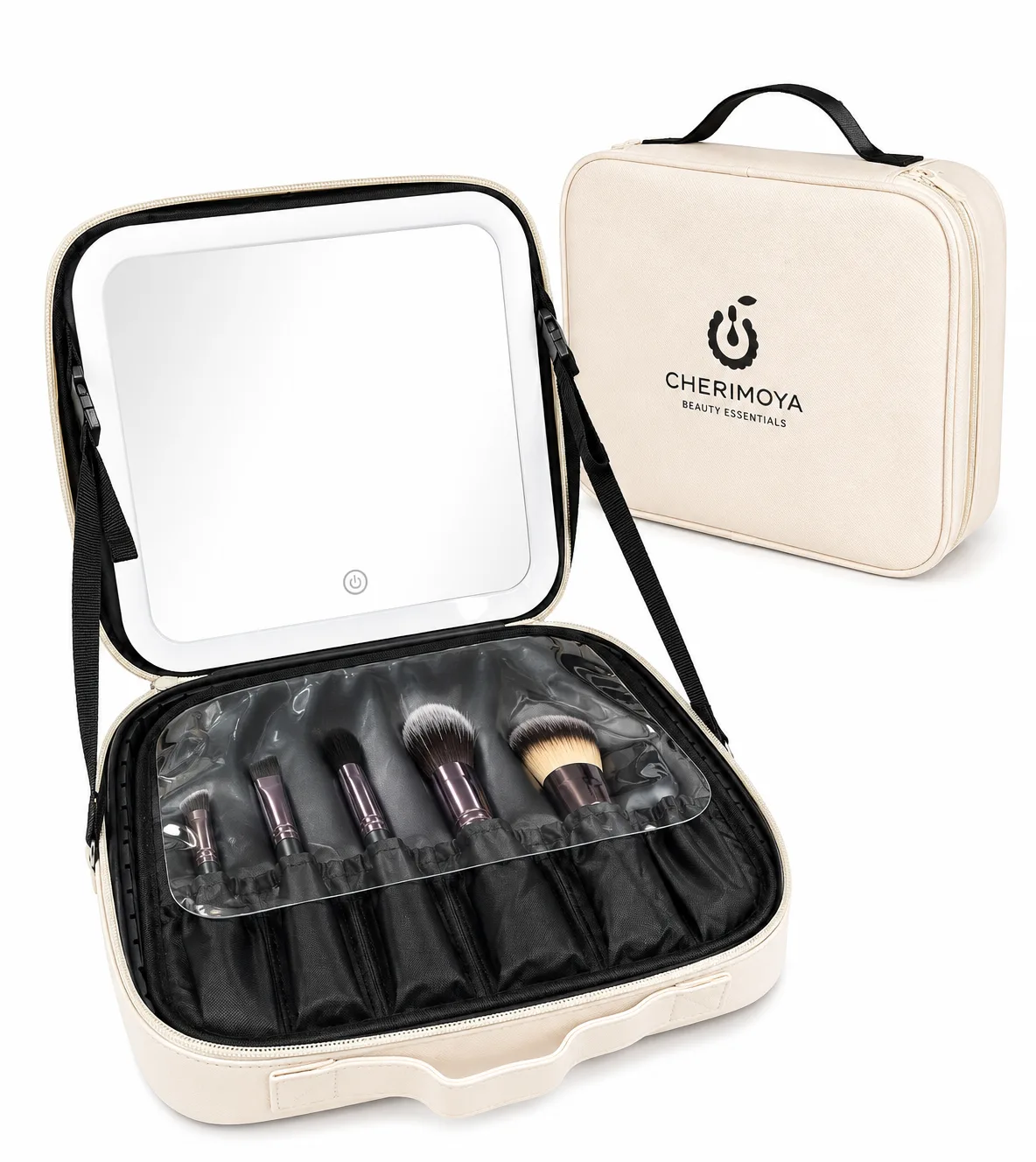 Maleta Organizadora de Maquillaje con Espejo LED Cherimoya