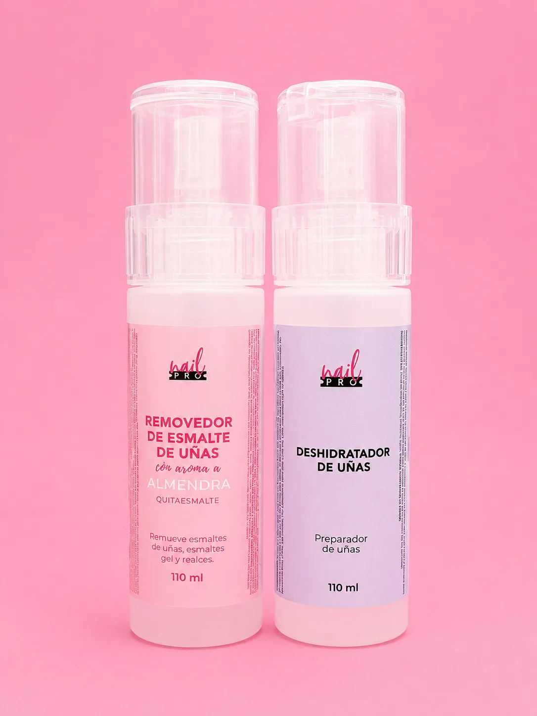 Kit Preparación de Uñas Nail Pro: Removedor + Deshidratador 110 ml