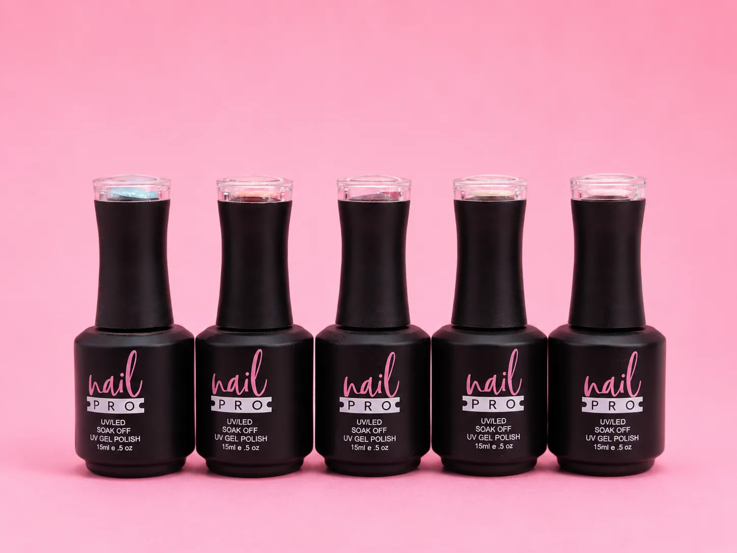 Promo 5 Esmaltes Nail pro 15ml (Colores Surtidos)