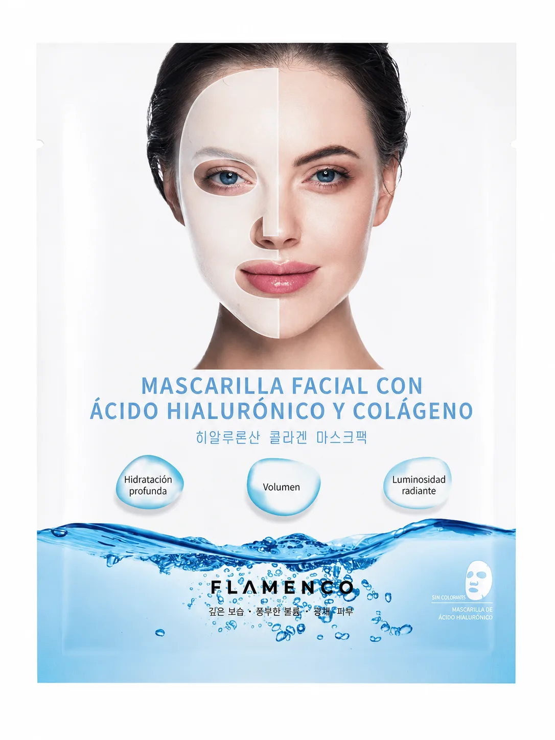 Mascarilla Facial con Ácido Hialurónico y Colágeno Flamenco