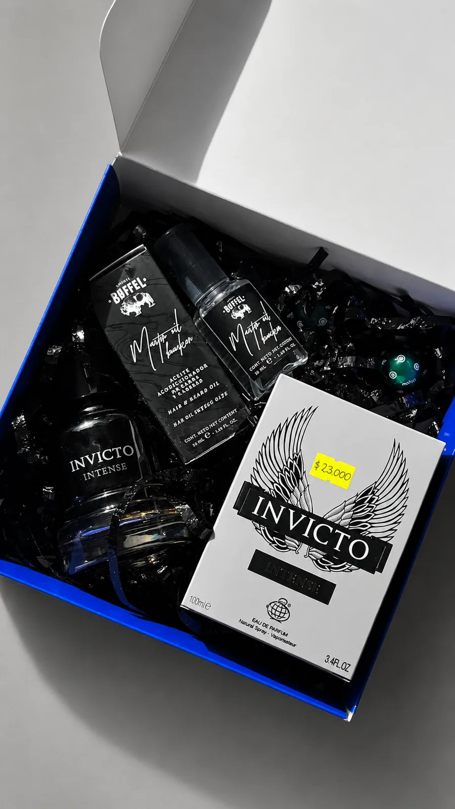 Kit Día del Padre Invicto Intense + Aceite para Cuidado de Barba Buffel