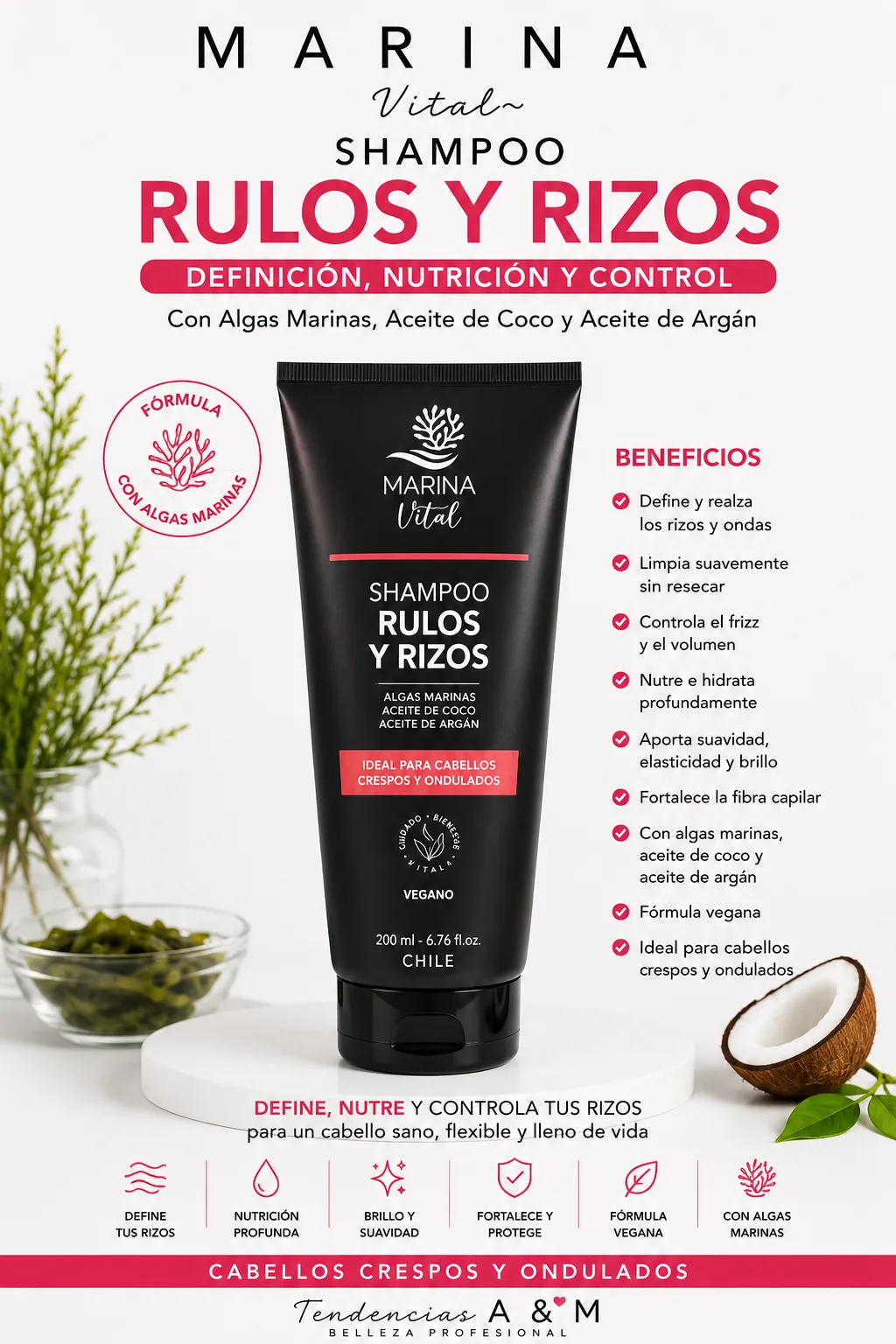 Marina Vital Shampoo Rulos y Rizos