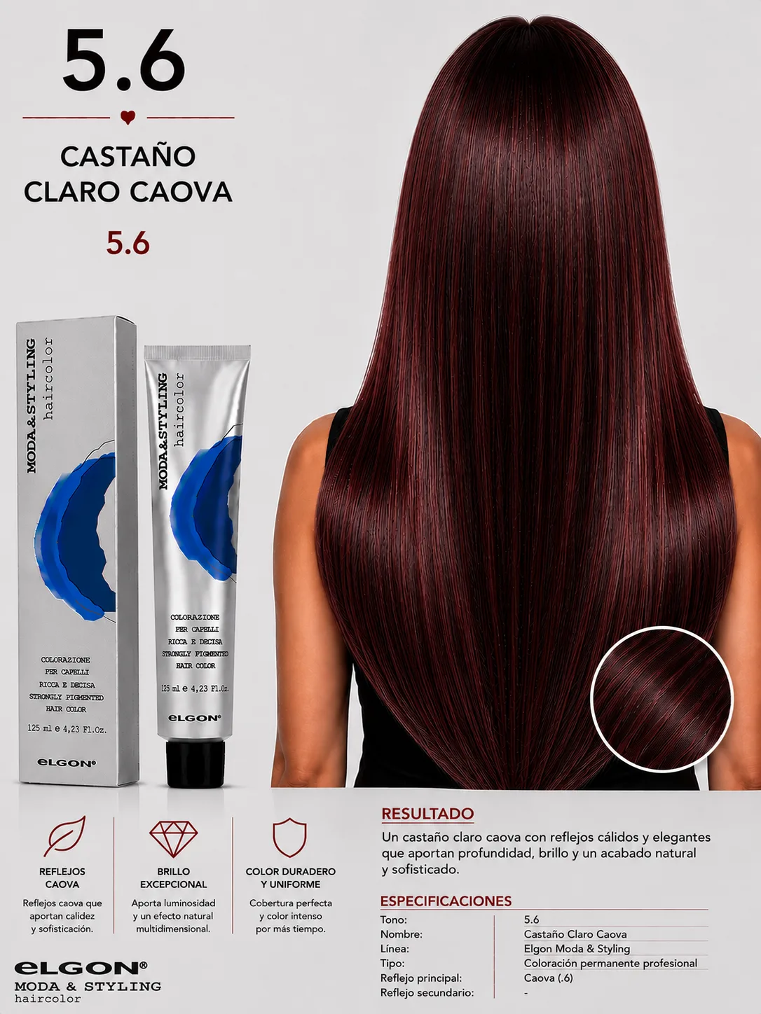 Elgon Moda & Styling 5.6 Castaño Claro Caoba