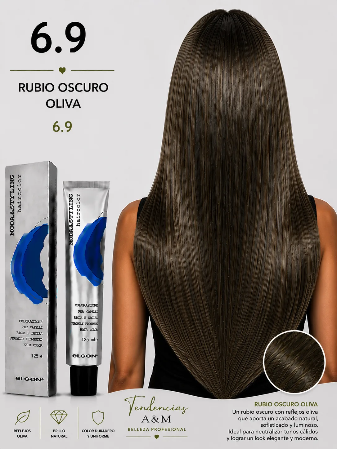 Elgon Moda &amp; Styling 6.9 Rubio Oscuro Oliva