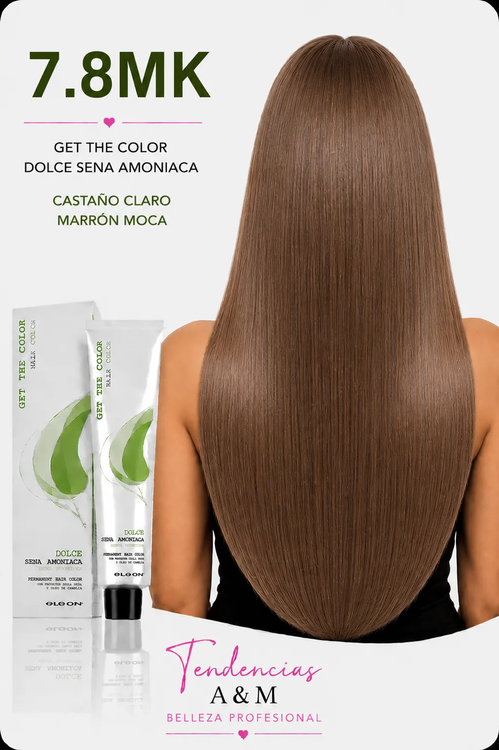 Tintura Get The Color Dolce Sin Amoníaco 7.8MK Rubio Medio Marrón Moca