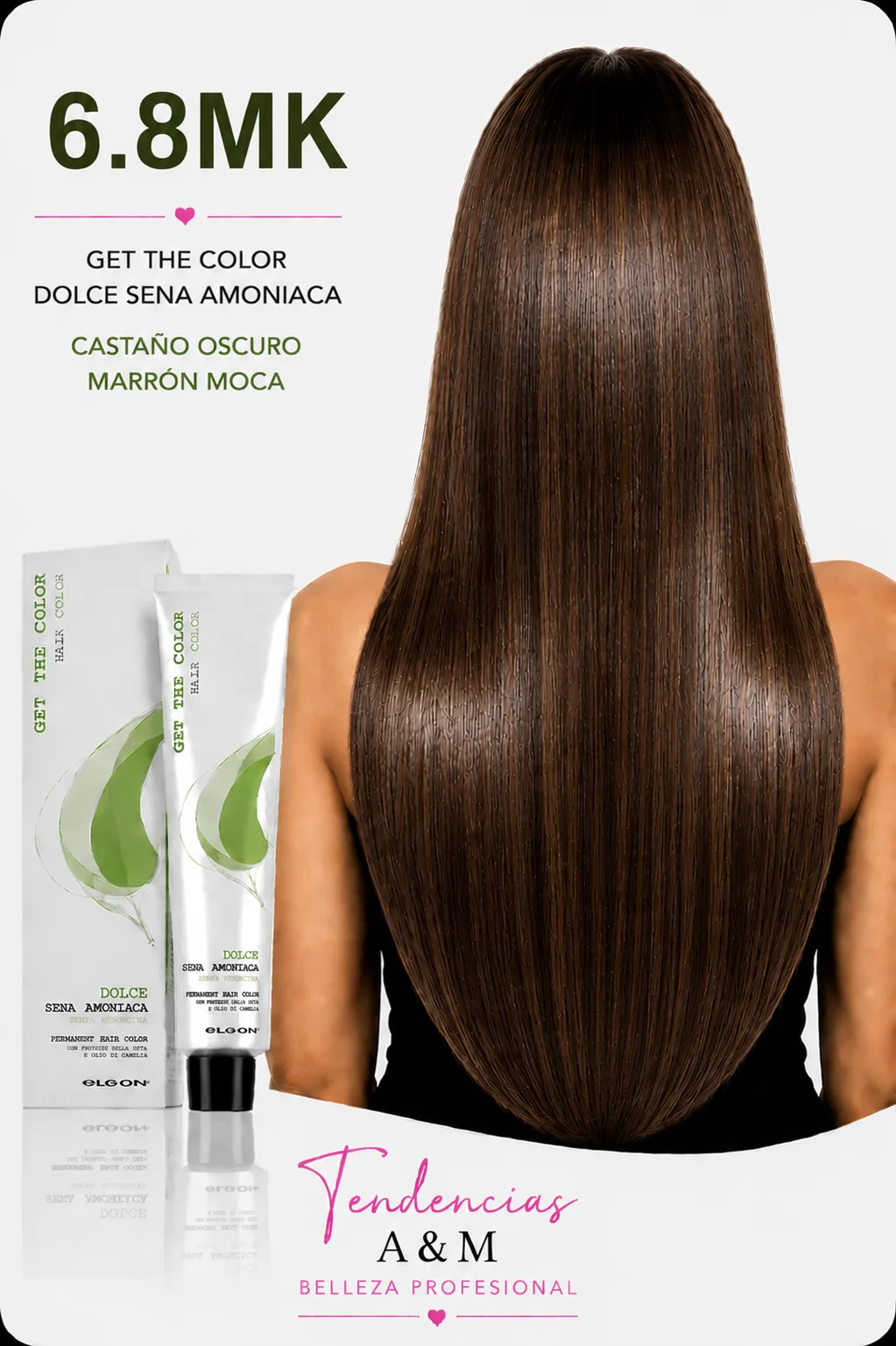 Tintura Get The Color Dolce Sin Amoníaco 6.8MK Rubio Oscuro Marrón Moca