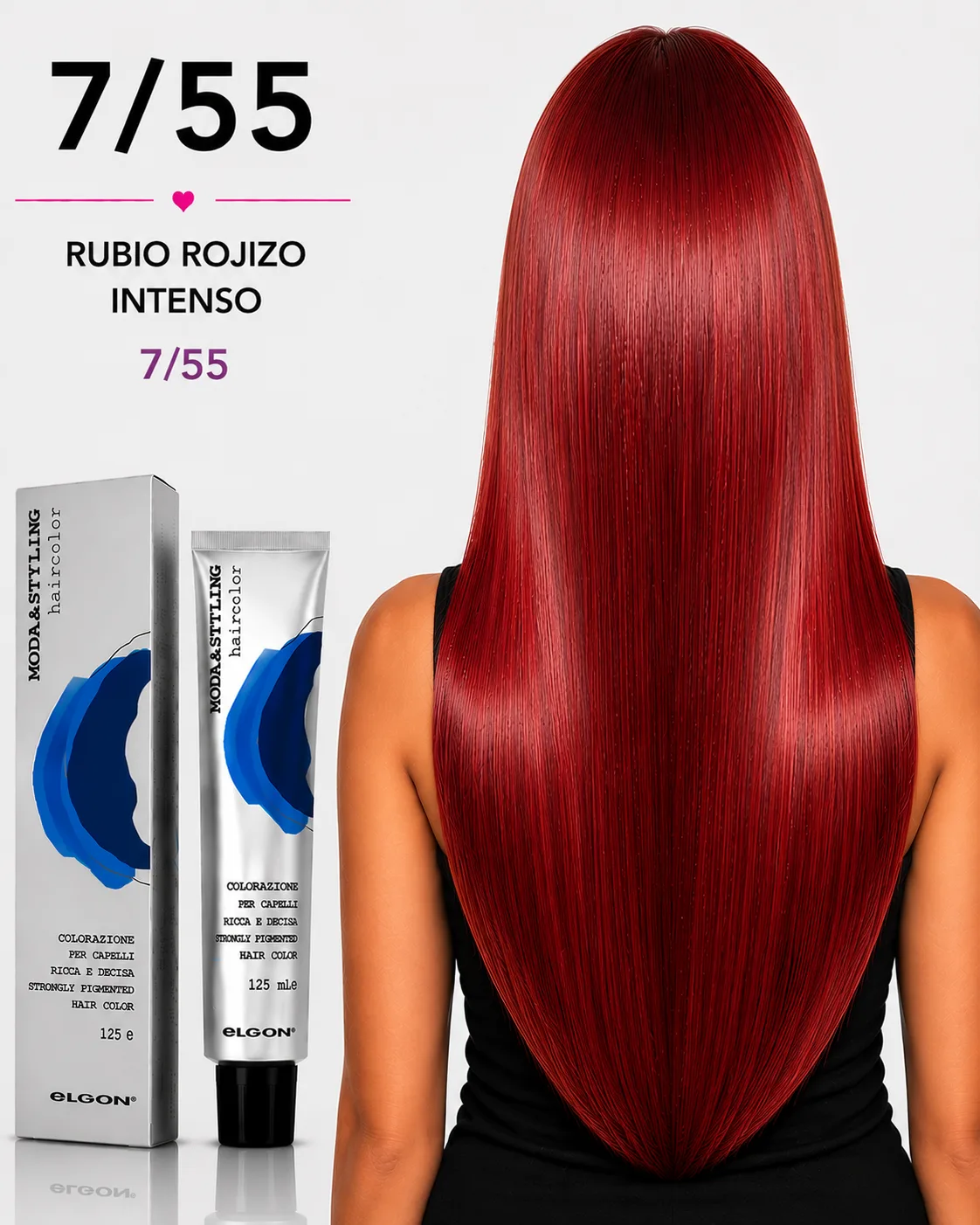 Elgon Moda & Styling 7/55 Rubio Rojizo Intenso