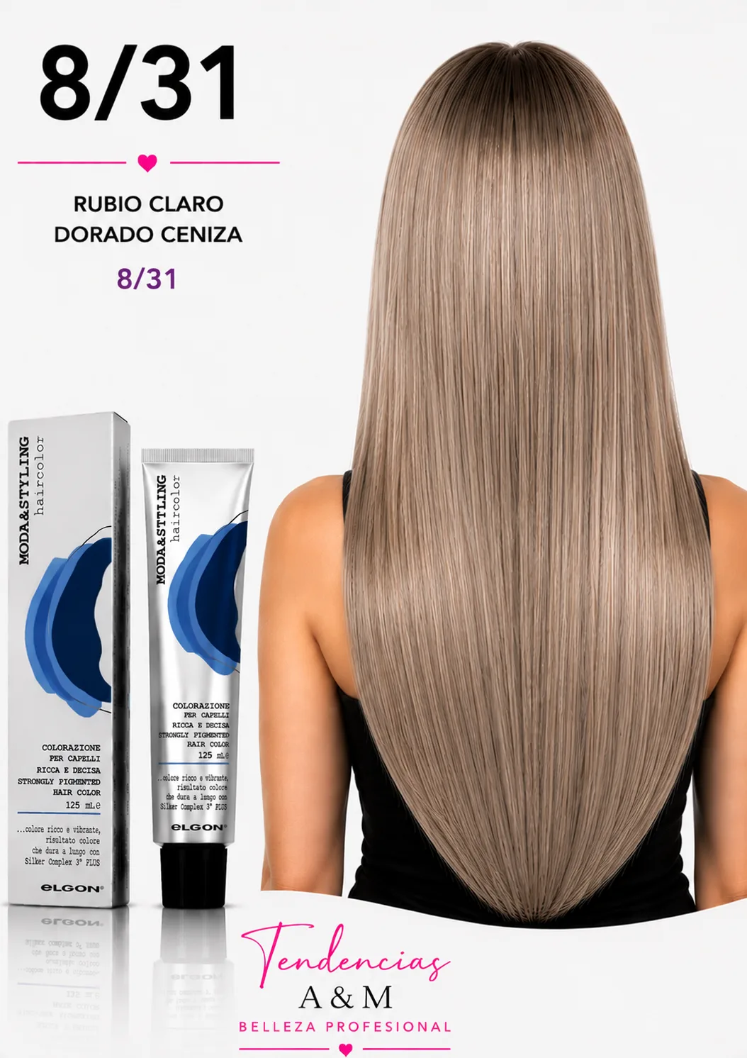 Elgon Moda & Styling 8/31 Rubio Claro Dorado Ceniza
