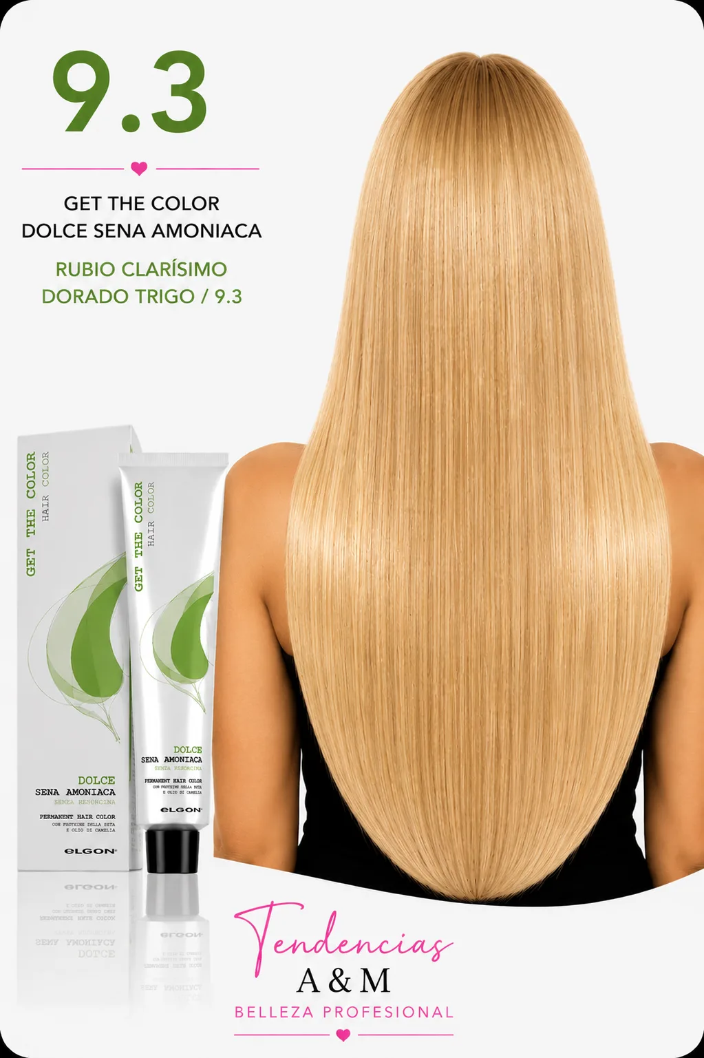 Tintura Get The Color Dolce Sin Amoníaco 9.3 Rubio Clarísimo Dorado Trigo