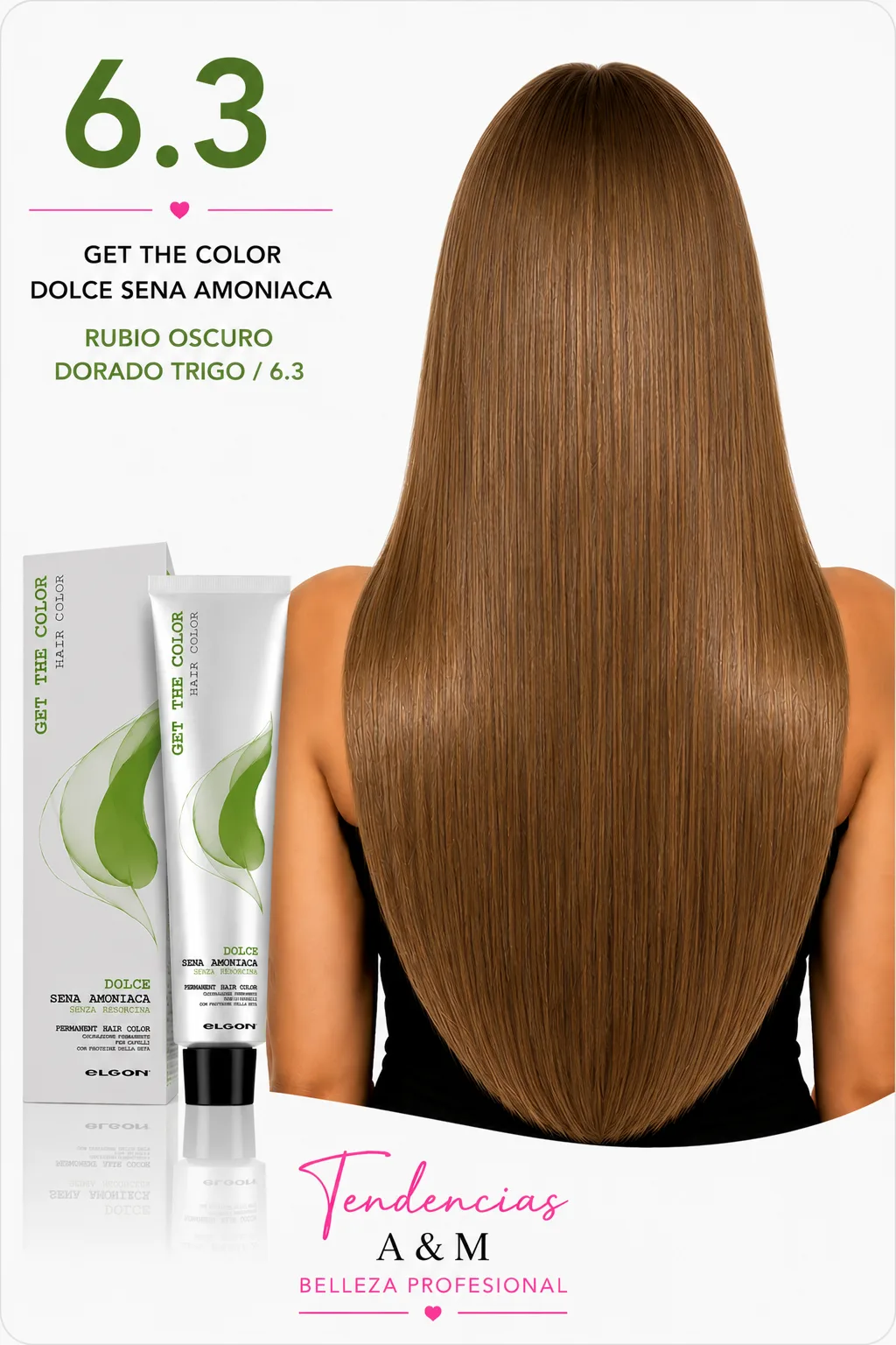 Tintura Get The Color Dolce Sin Amoníaco 6.3 Rubio Oscuro Dorado Trigo