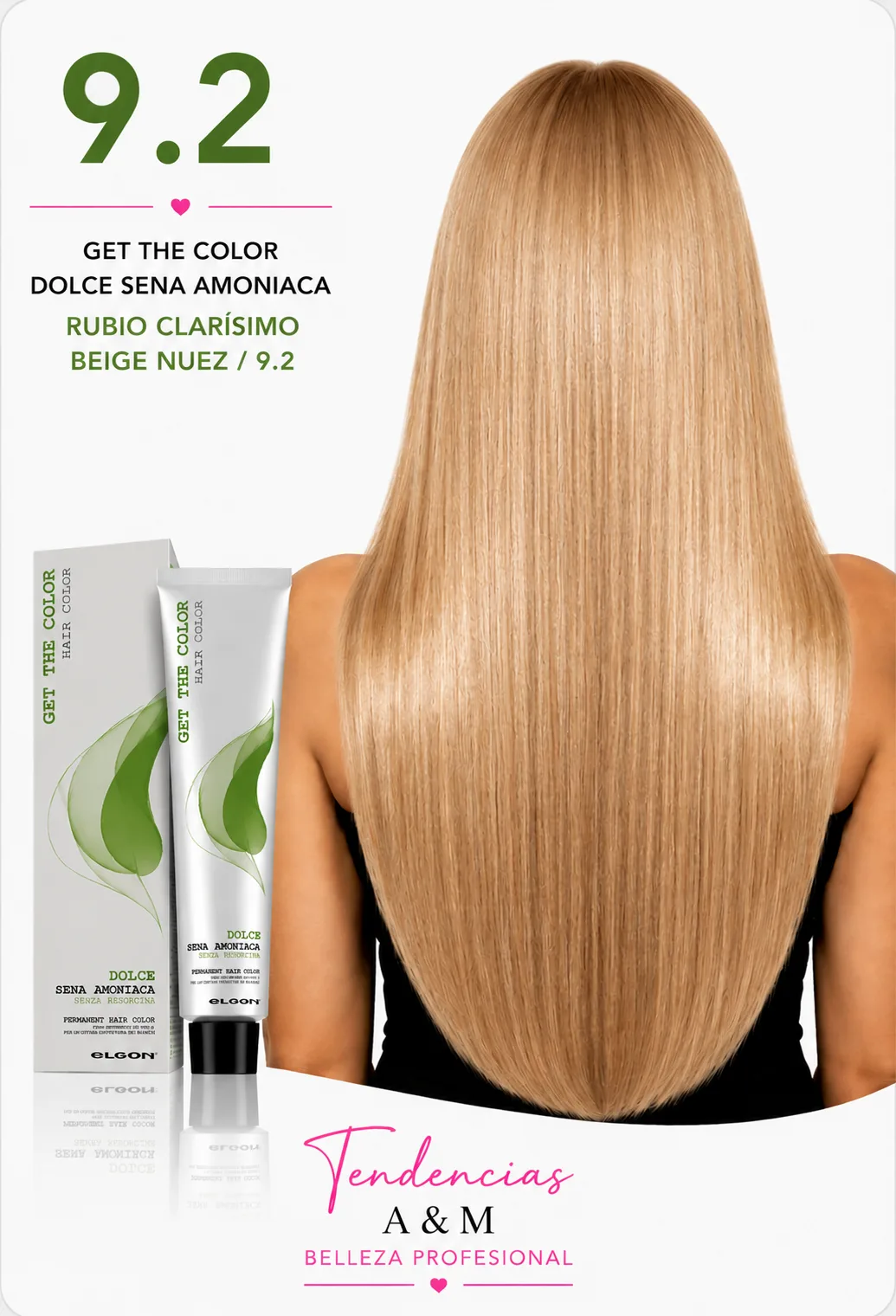 Tintura Get The Color Dolce Sin Amoníaco 9.2 Rubio Clarísimo Beige Nuez