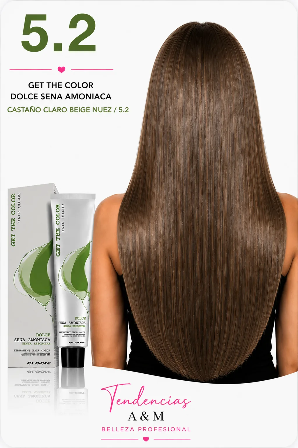 Tintura Get The Color Dolce Sin Amoníaco 5.2 Castaño Claro Beige Nuez