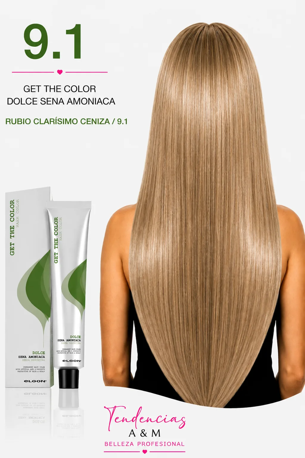Tintura Get The Color Dolce Sin Amoníaco 9.1 Rubio Clarísimo Ceniza