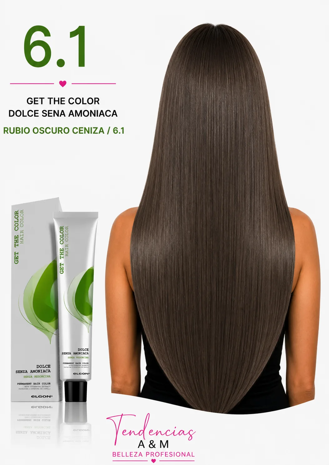 Tintura Get The Color Dolce Sin Amoníaco 6.1 Rubio Oscuro Ceniza