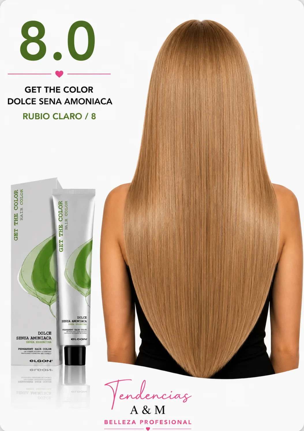 Tintura Get The Color Dolce Sin Amoníaco 8.0 Rubio Claro