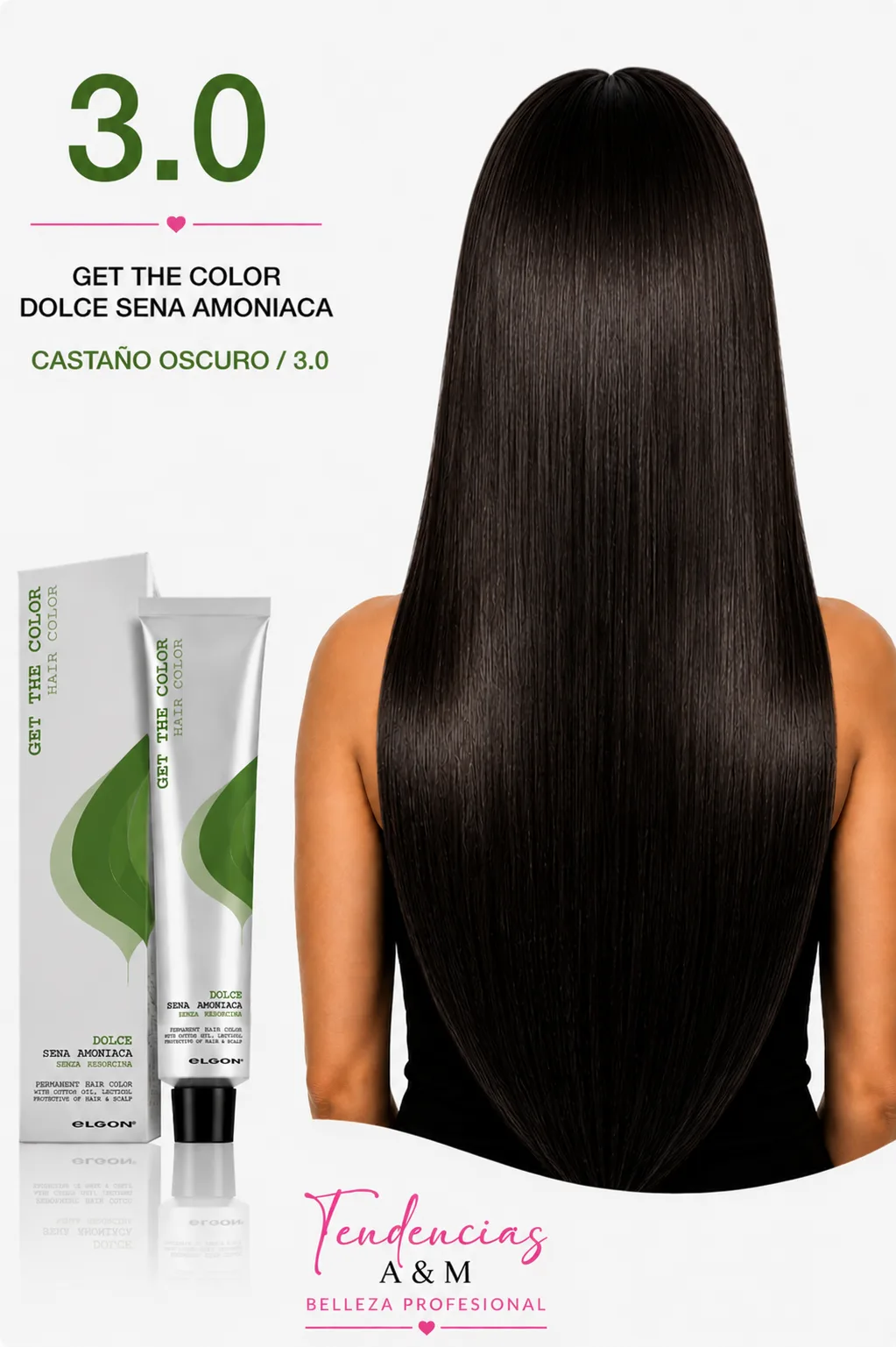 Tintura Get The Color Dolce Sin Amoníaco 3.0 Castaño Oscuro