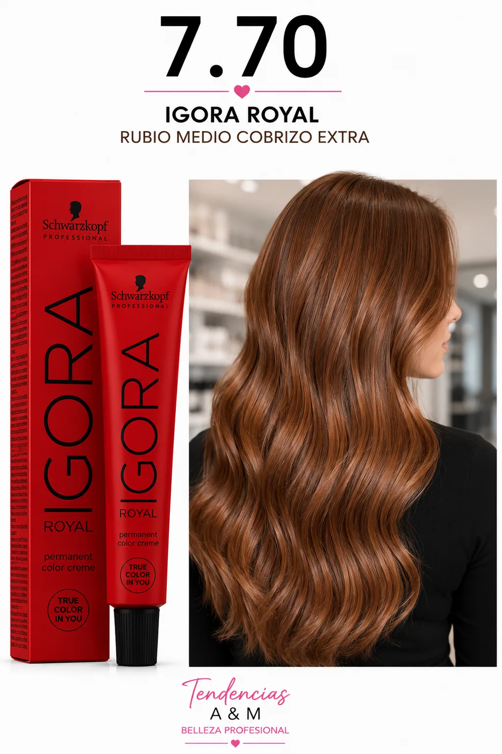 Igora royal 7-70 rubio medio cobrizo
